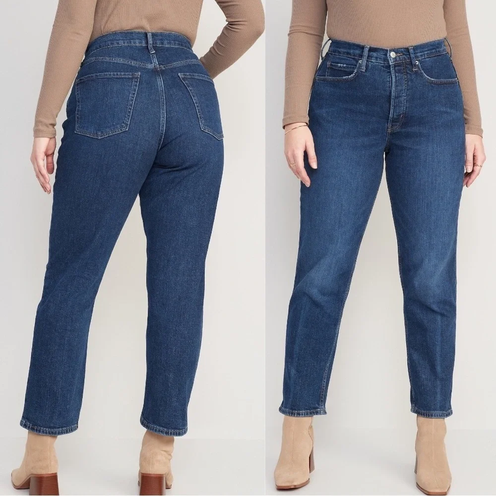 Old Navy Plus Women's Extra High Rise Jeans Sky Hi Straight Secret Slim Pockets